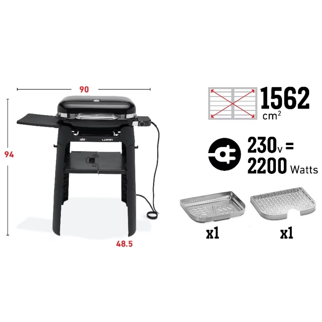 Vendita online Barbecue elettrico Weber Lumin con stand
